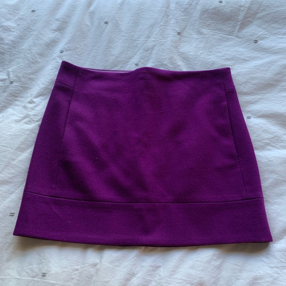 SOLD - J.Crew Purple Wool Mini Skirt Fully Lined Size 4